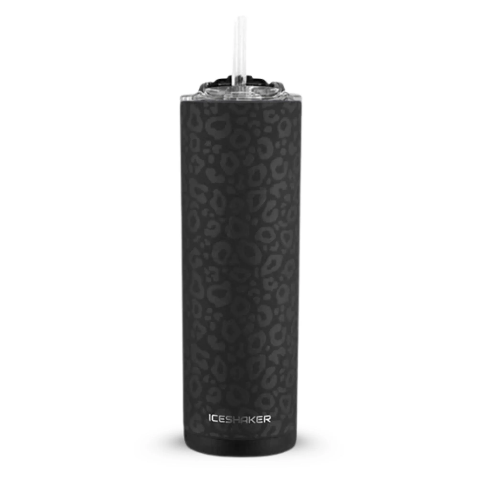 20oz Skinny Tumbler - Black Leopard - Image 3