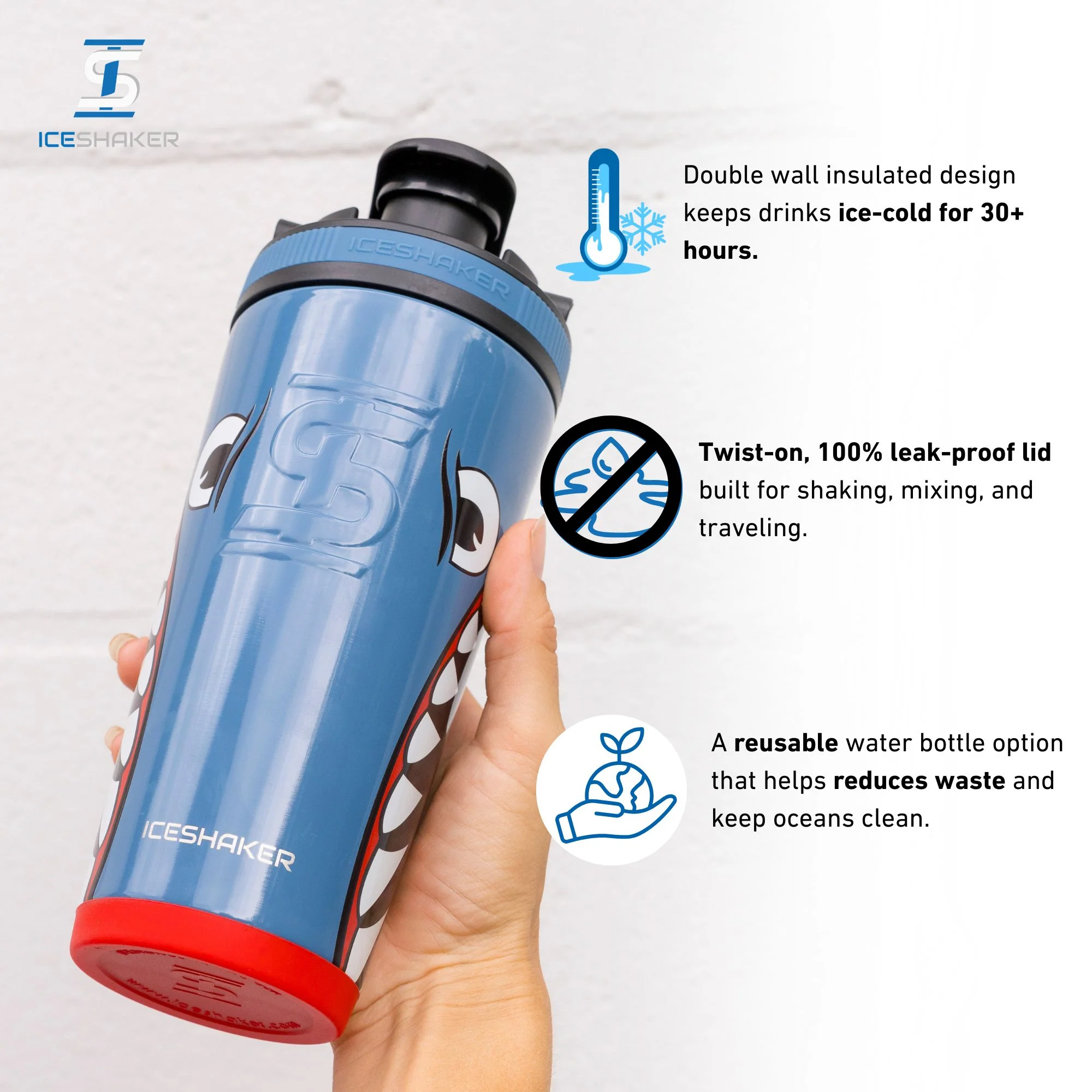 26oz Ice Shaker - Blue Bomber - Image 3