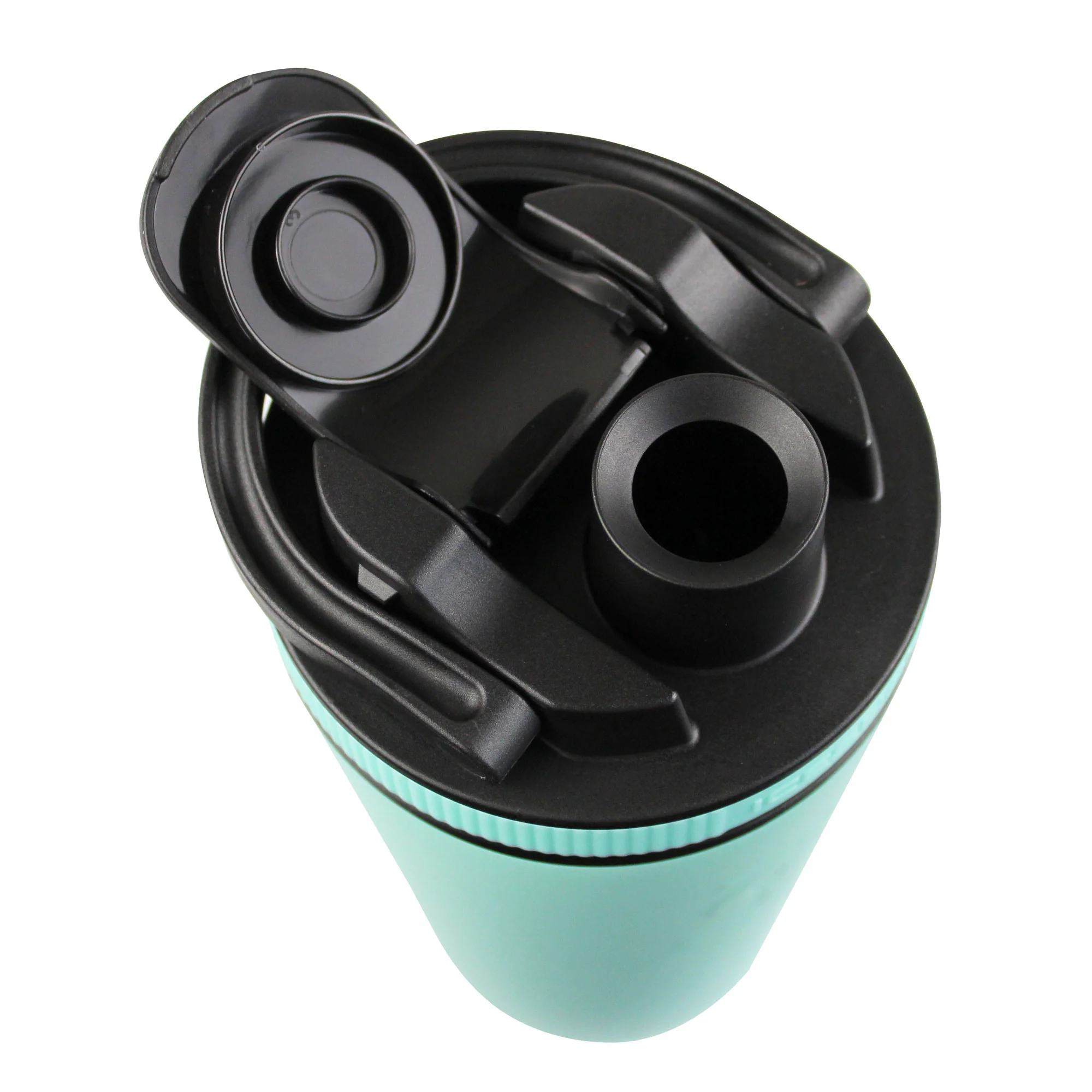 26oz Shaker Lid - Black Lid with Mint Band - Image 3