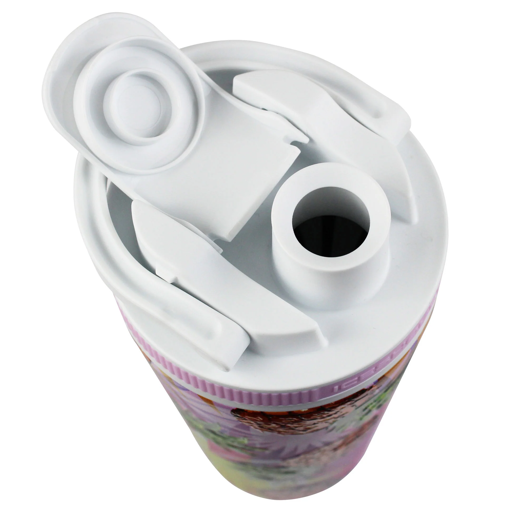26oz Shaker Lid - White Lid with Pineapple Band - Image 2