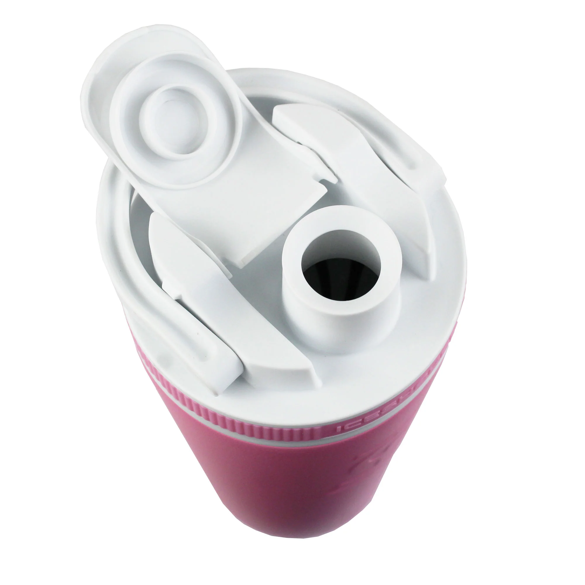 26oz Shaker Lid - White Lid with Pink Band - Image 3