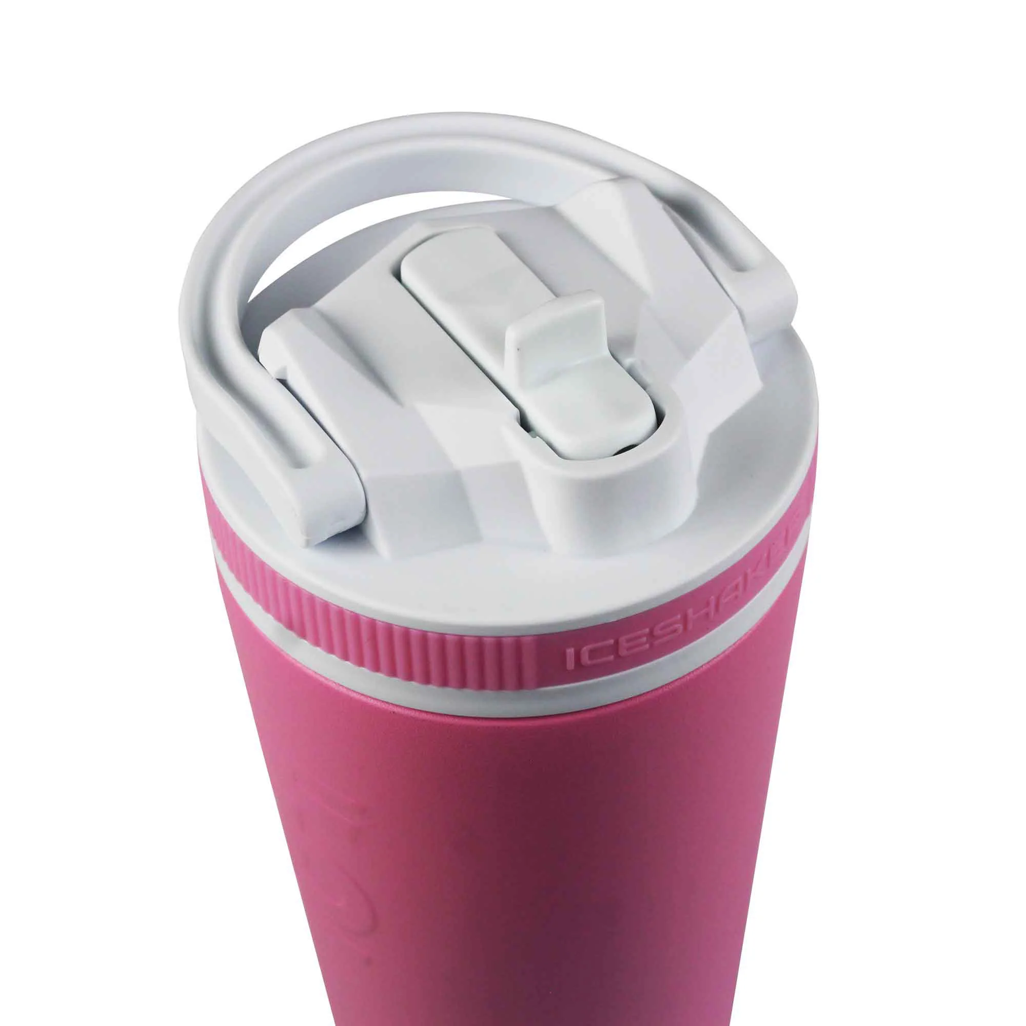 26oz Sport Lid & Internal Straw - White Lid with Pink Band - Image 2
