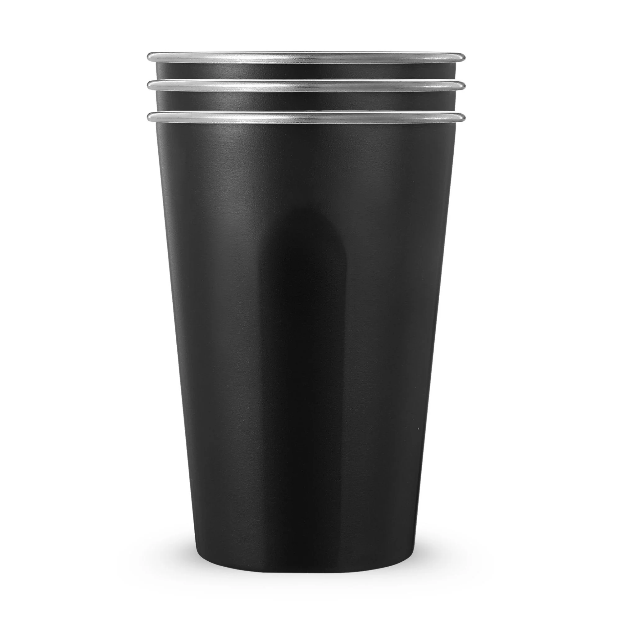 Black 20oz Stainless Steel Cups - 3 Pack - Image 2