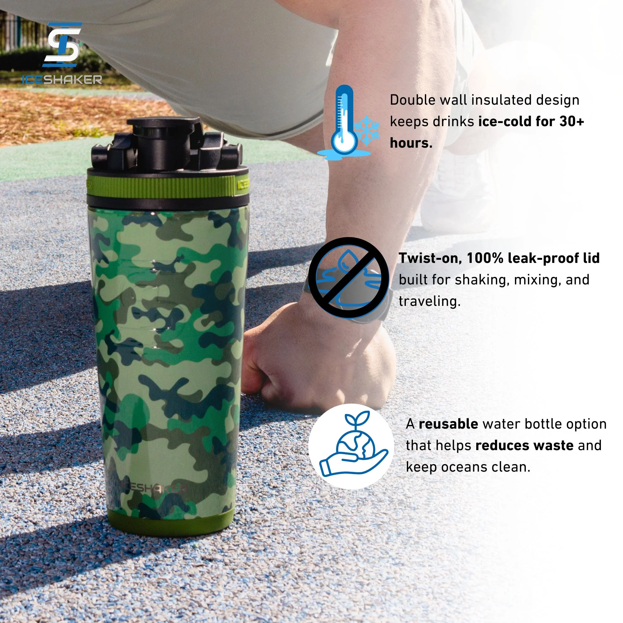 Ice Shaker 4D Series 26oz Shaker Bottle - Camo - Image 3