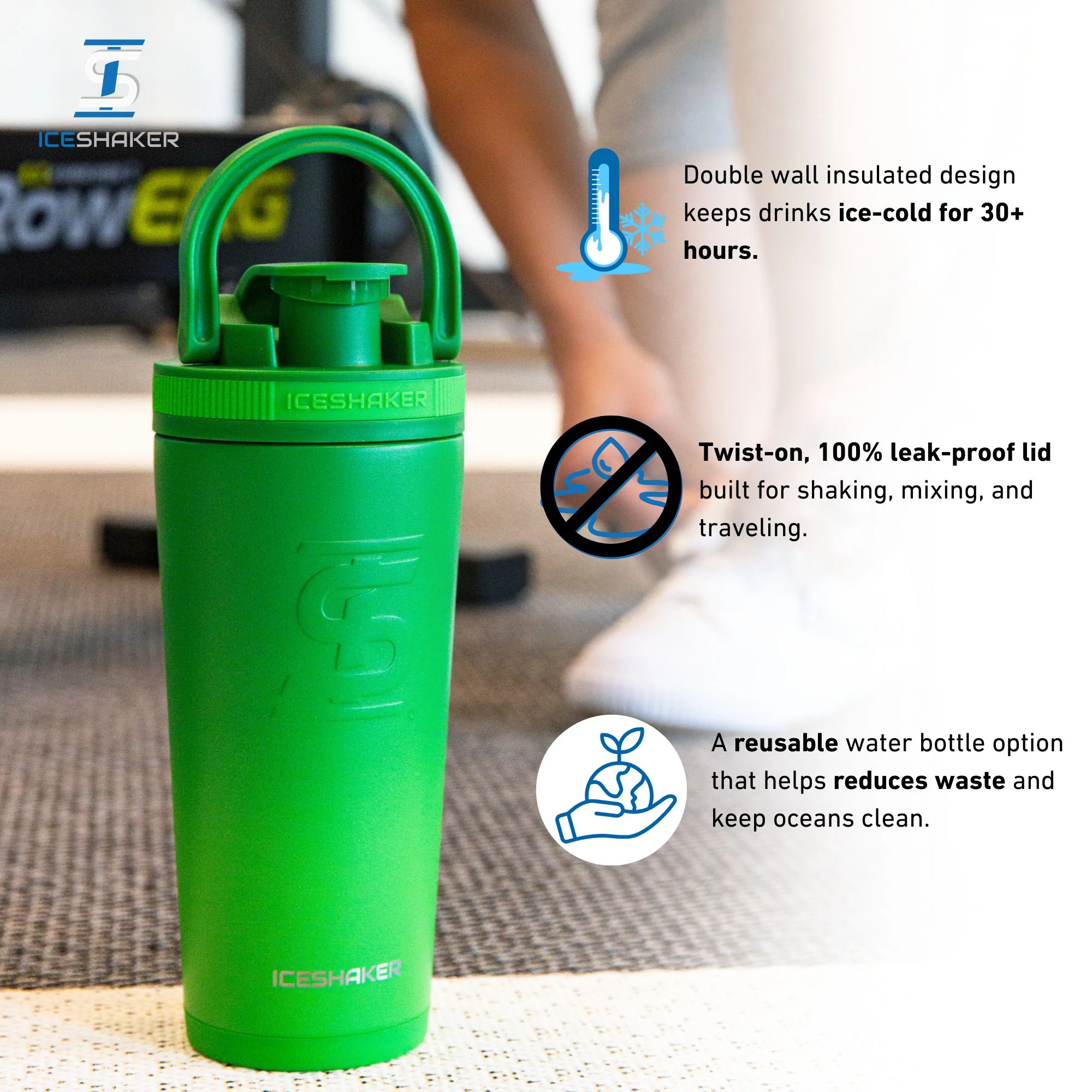 26oz Ice Shaker - Green Color Rush - Image 3