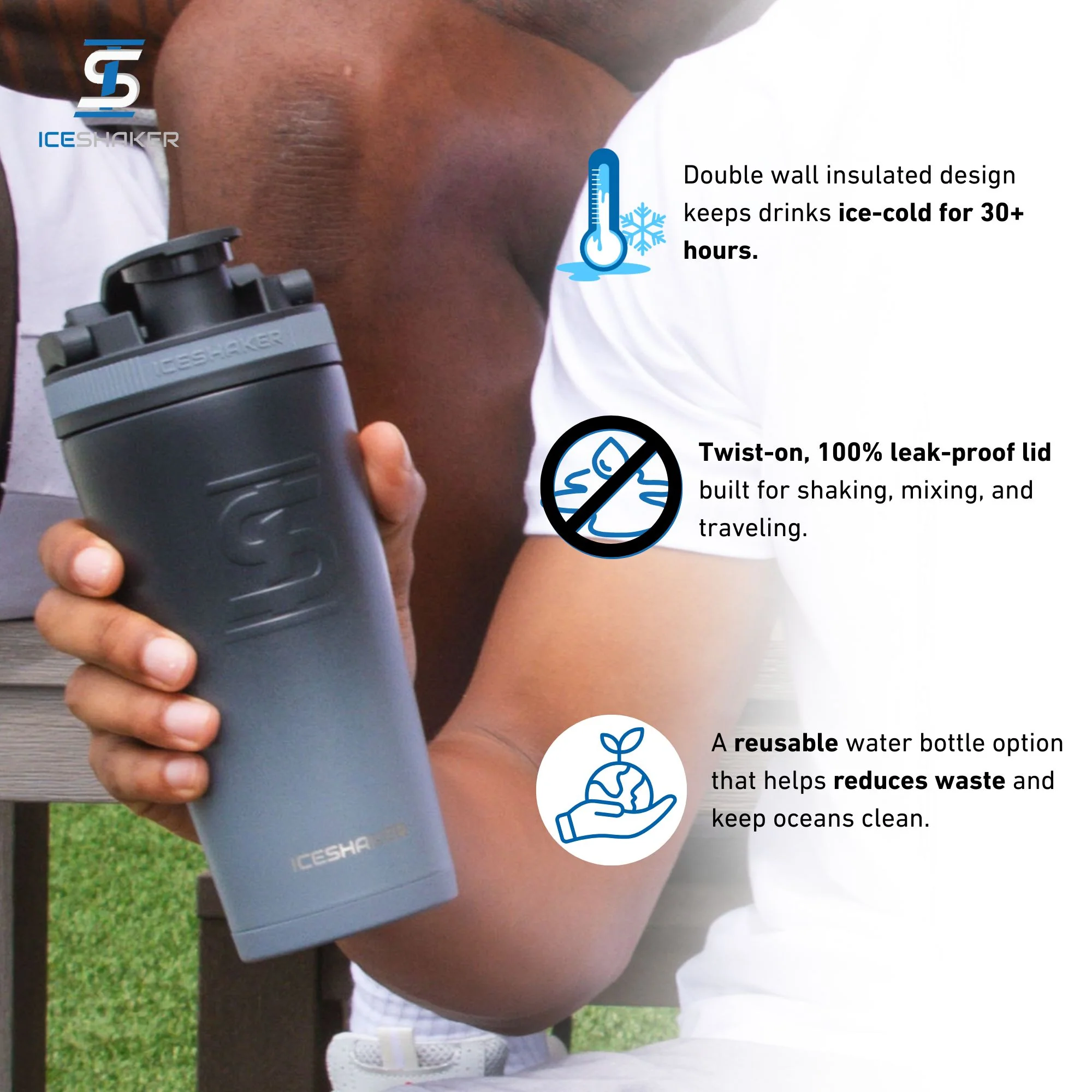 26oz Ice Shaker - Grey Color Rush - Image 3