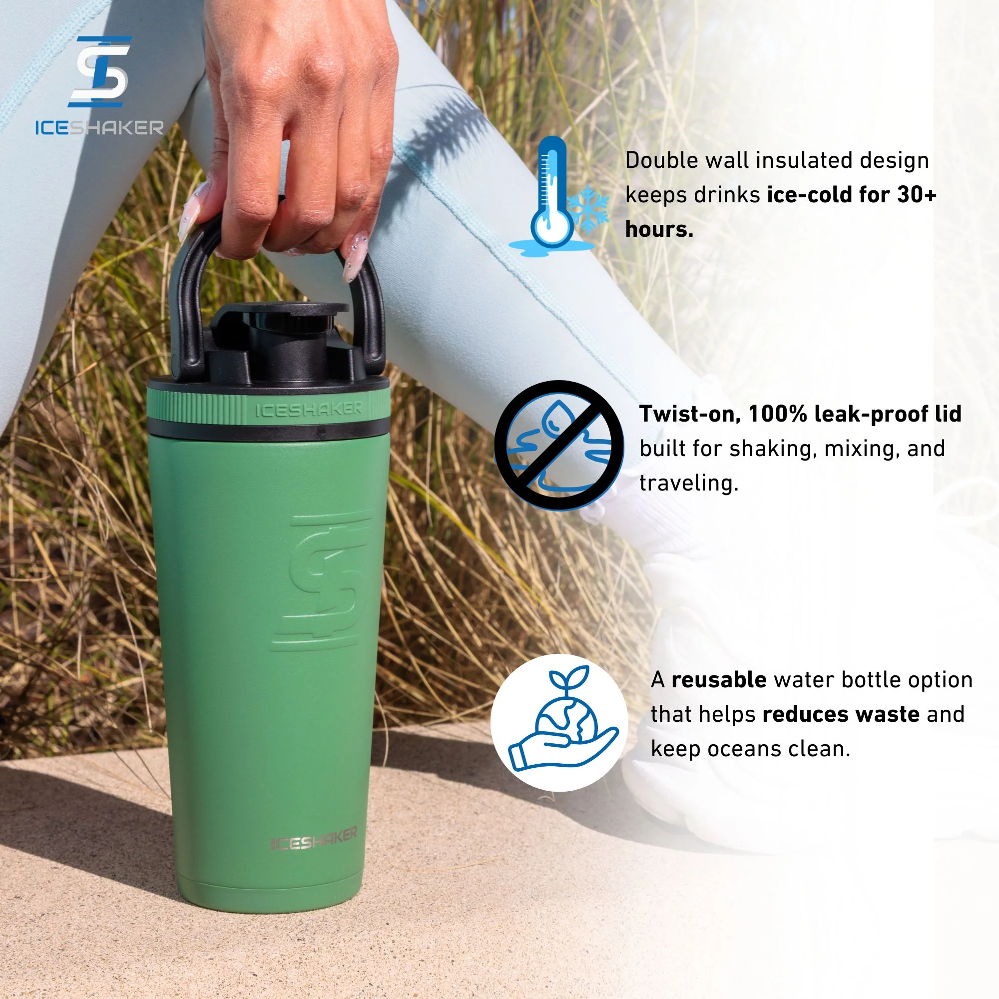 26oz Ice Shaker - Green Aura - Image 3