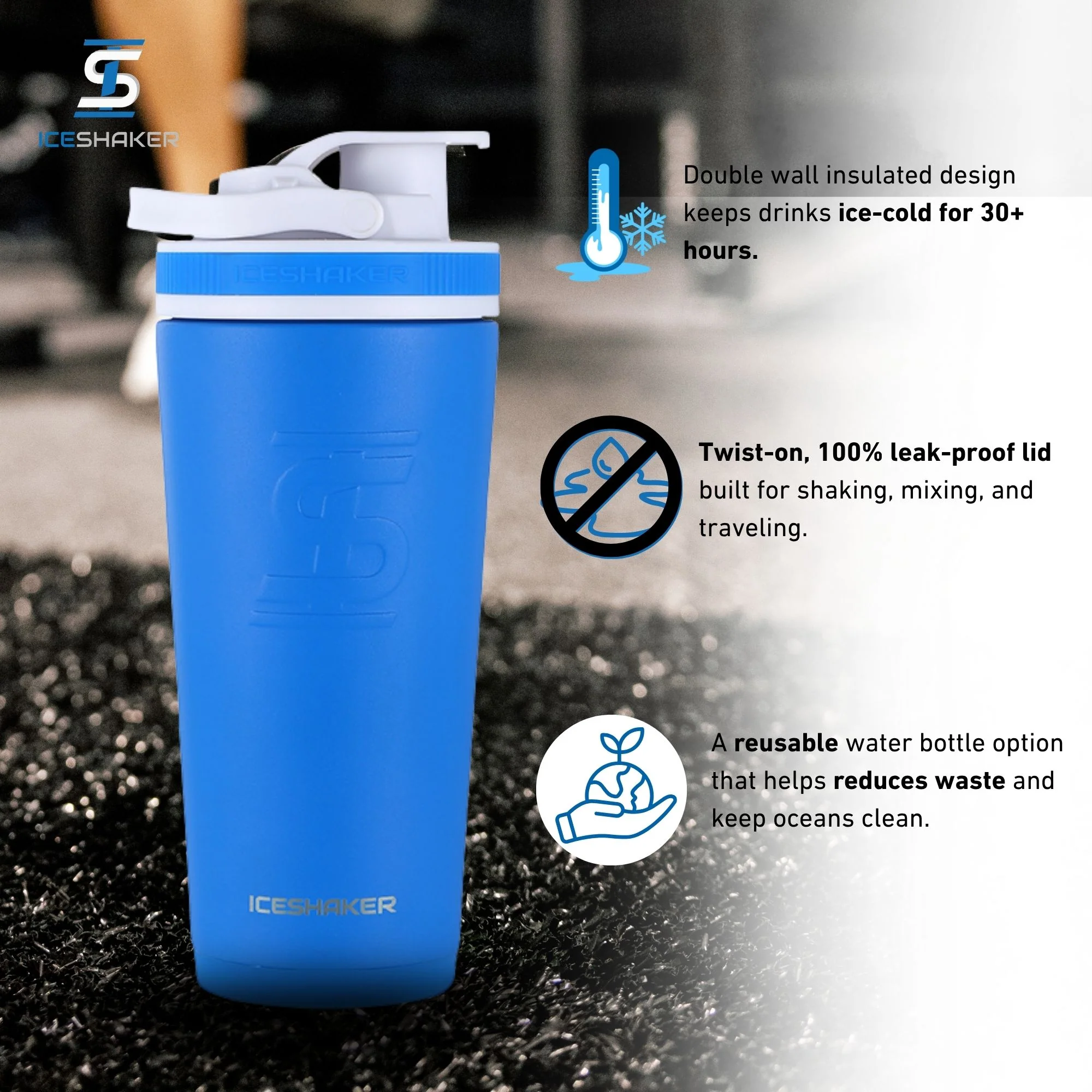 26oz Ice Shaker - Royal Blue - Image 3