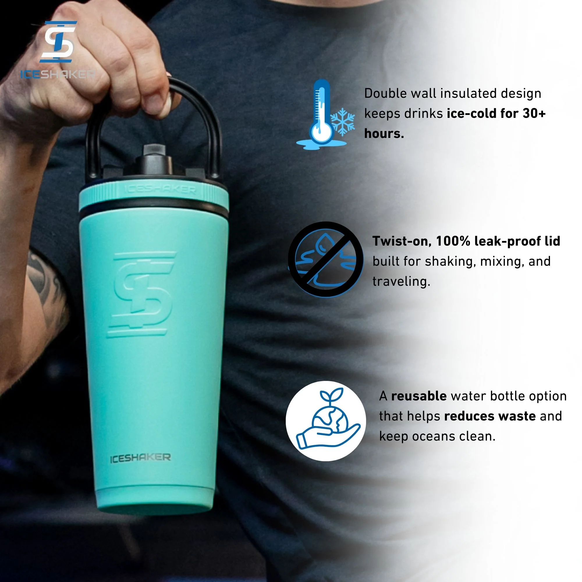 26oz Ice Shaker - Mint - Image 3