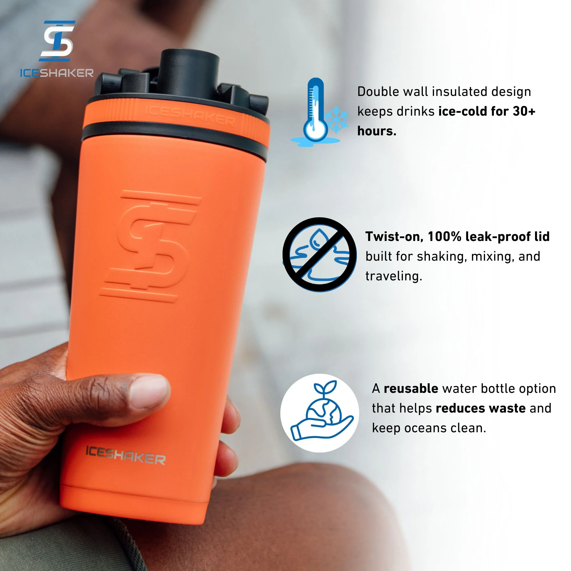 26oz Ice Shaker - Orange - Image 3