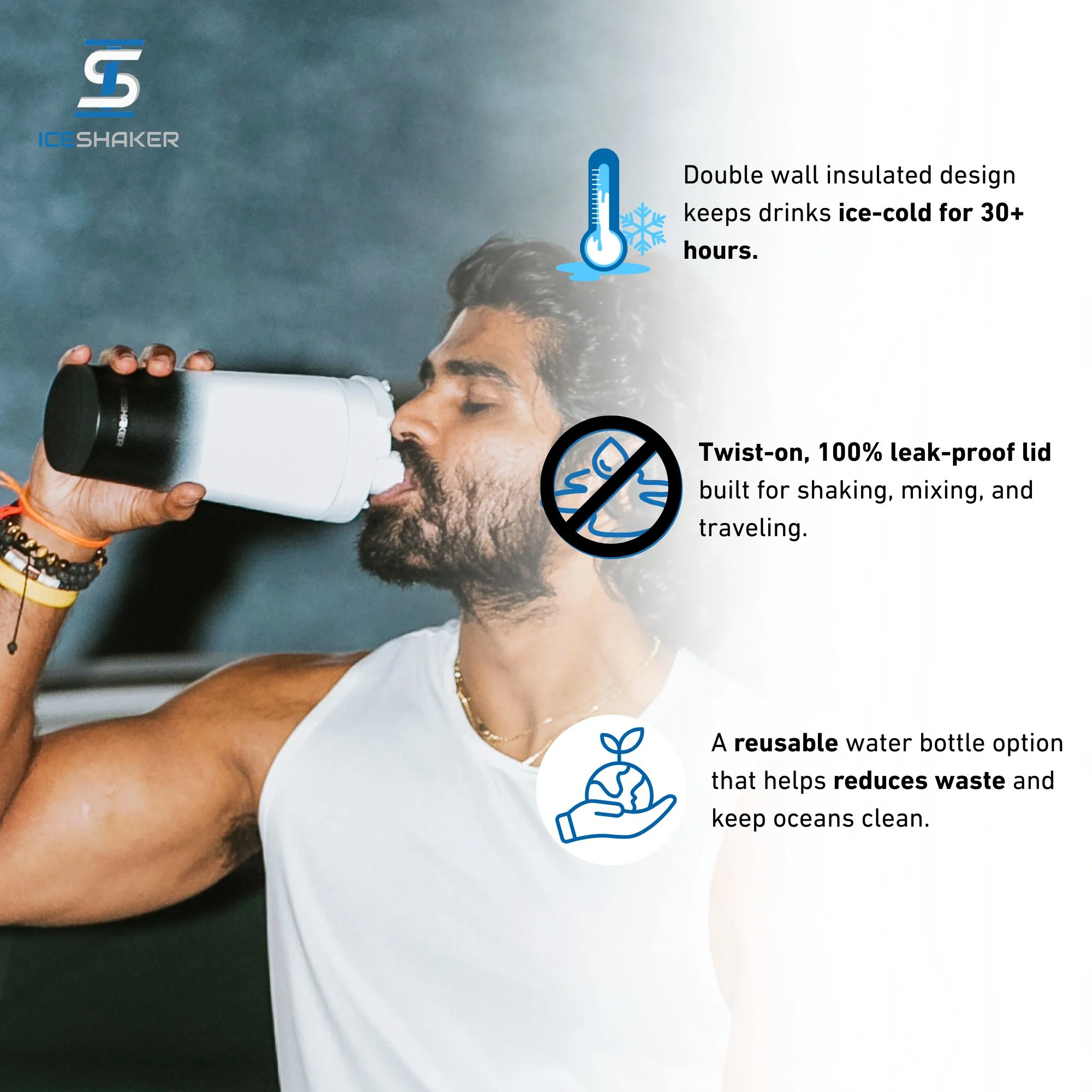 Ice Shaker Ombre Series 26oz Shaker Bottles - Image 3