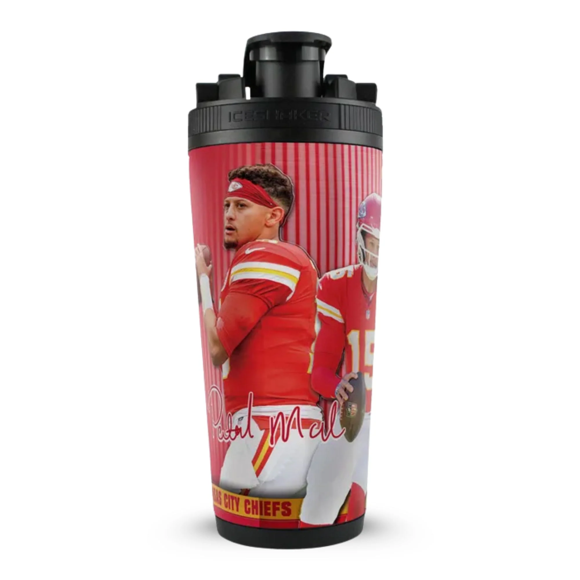 Official Patrick Mahomes Kansas City Chiefs 4D 26oz Ice Shaker - Image 2