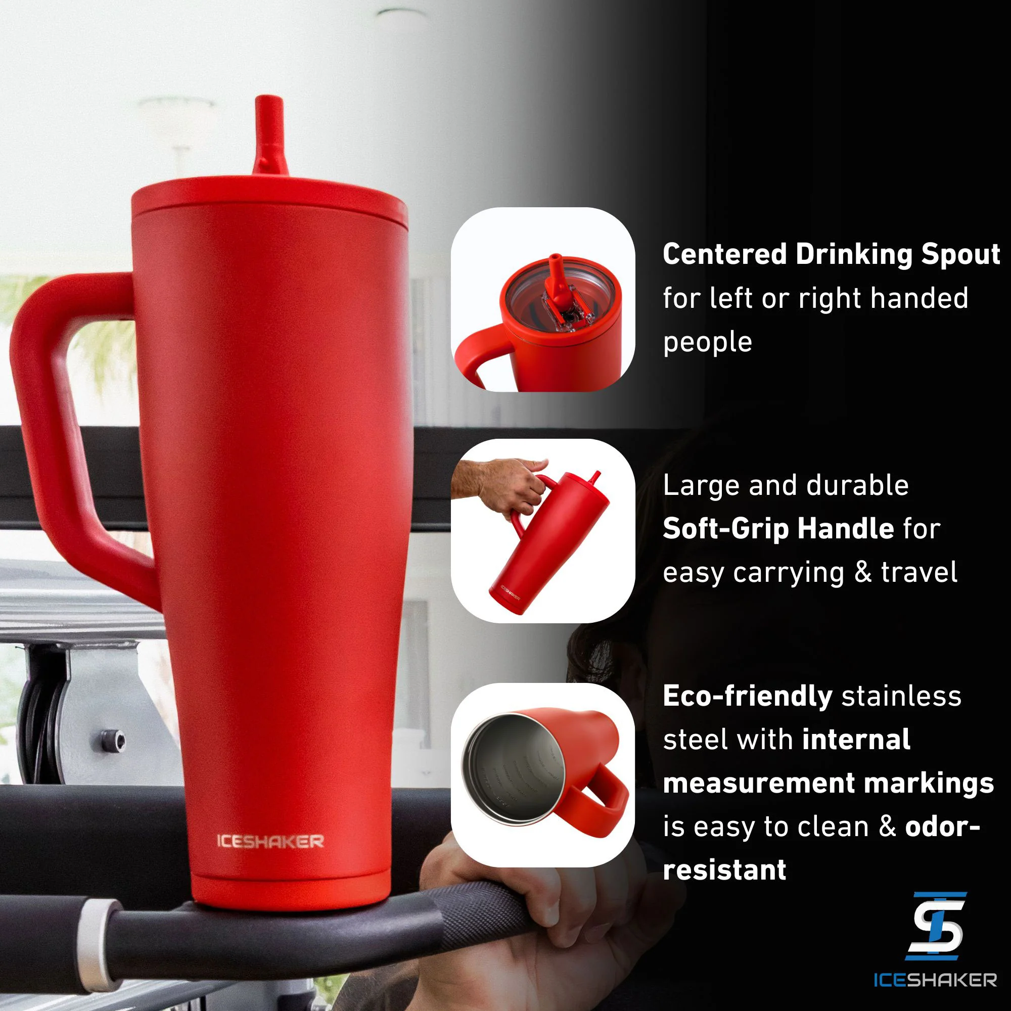 32oz Legend Series Shaker Bottle - Red - Image 4